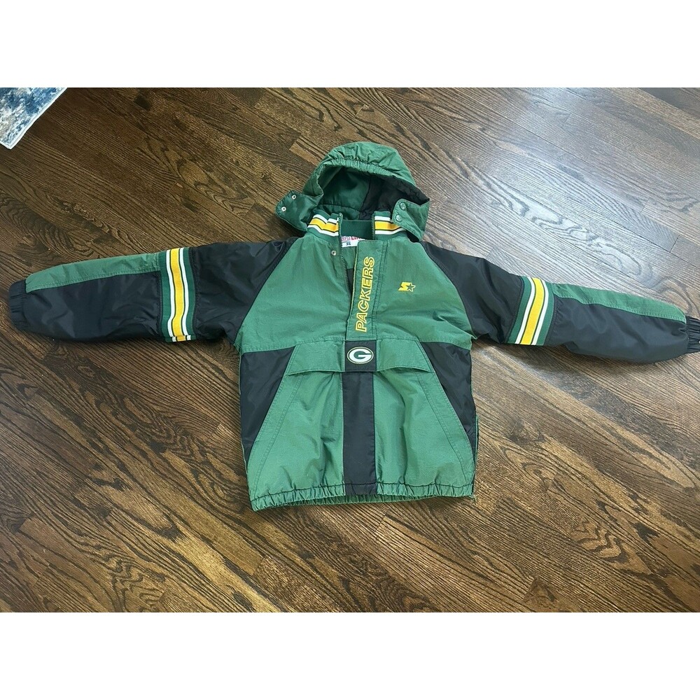Starter Jacket Proline 90s Green Bay Packers ProLine 1/2 Zip Hood Size XL - Picture 2 of 10
